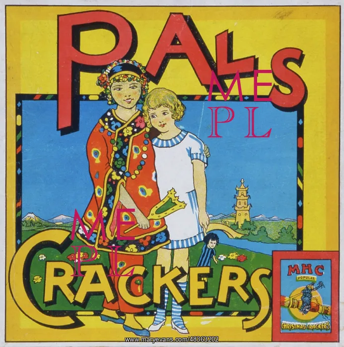 : Christmas crackers box label : Christmas crackers box label