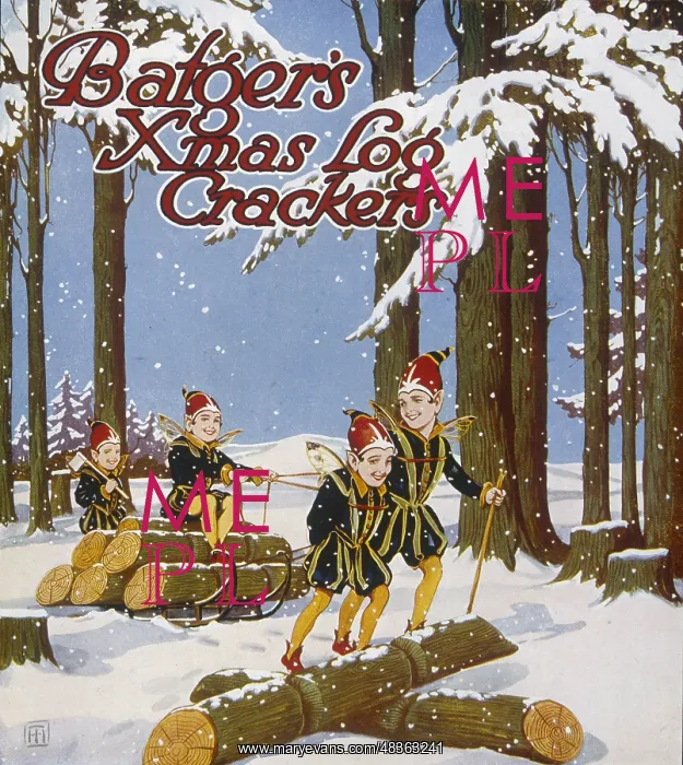 : Christmas crackers box label : Christmas crackers box label