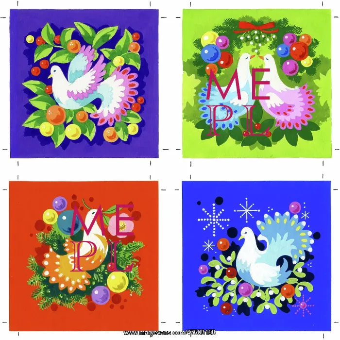 : Four Christmas designs with Doves : Four Christmas designs with Doves