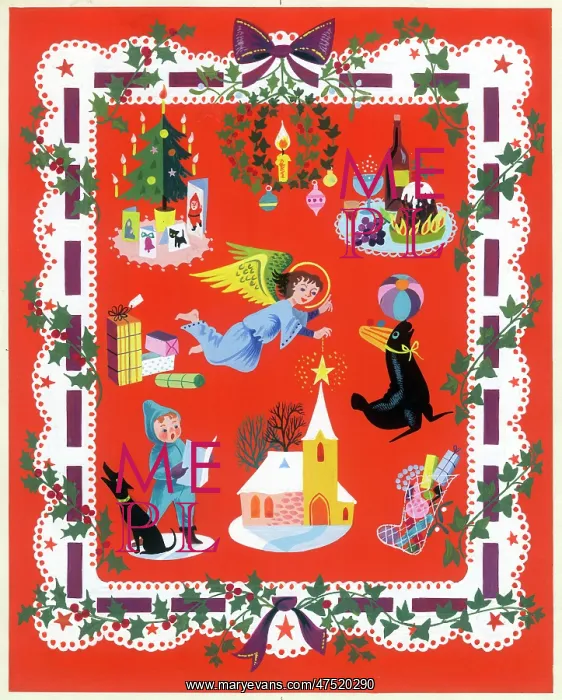 : Christmas emblems on red background : Christmas emblems on red background