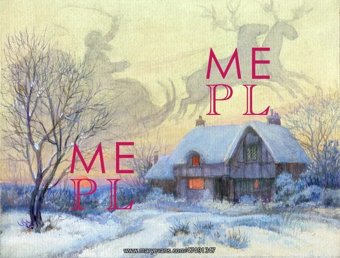 : Christmas Eve - cottage in the snow : Christmas Eve - cottage in the snow