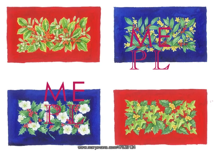 : Christmas gift tage with holly, mistletoe etc : Christmas gift tage with holly, mistletoe etc