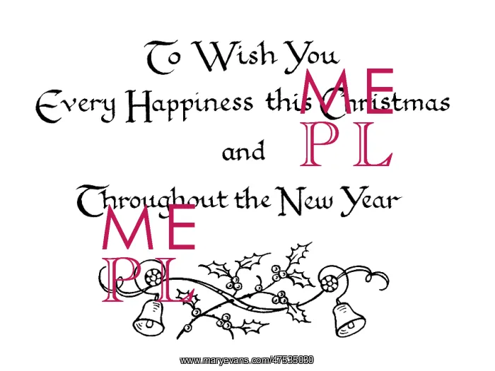 : Christmas Greeting with holly and bells : Christmas Greeting with holly and bells