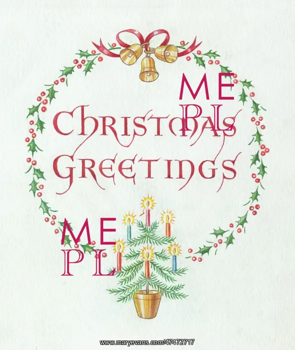  : Christmas Greetings with candles on tree