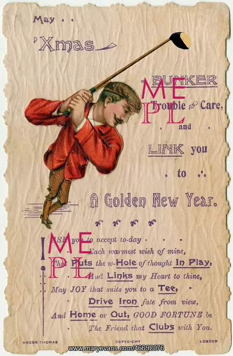 : Christmas Greetings card with a Golfing Pun theme : Christmas Greetings card with a Golfing Pun theme