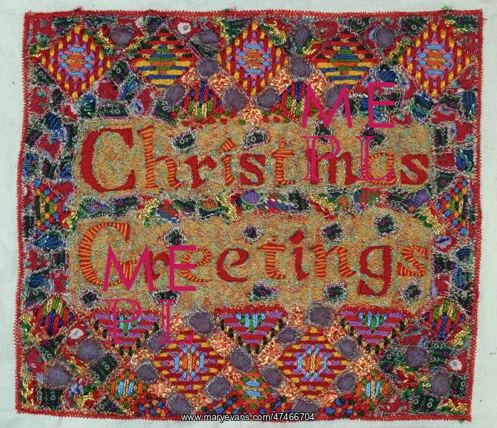 : Christmas Greetings ? embroidered design : Christmas Greetings ? embroidered design