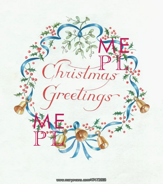 : Christmas Greetings with wreath : Christmas Greetings with wreath
