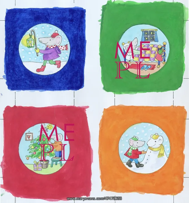  : Christmas Mouse - four gift tags