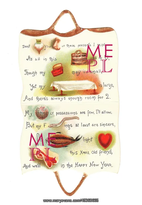 : Christmas and New Year card in the shape of a basket : Christmas and New Year card in the shape of a basket
