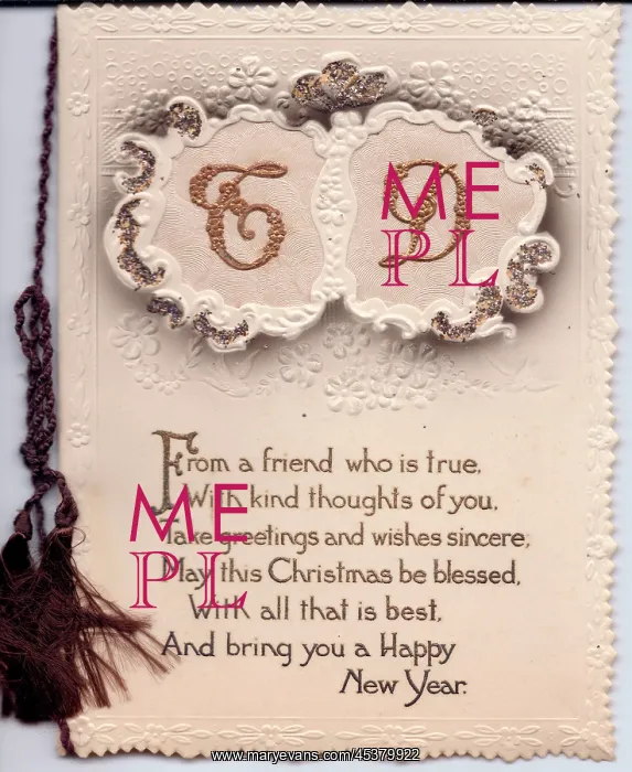 : Christmas and New Year card with verse : Christmas and New Year card with verse