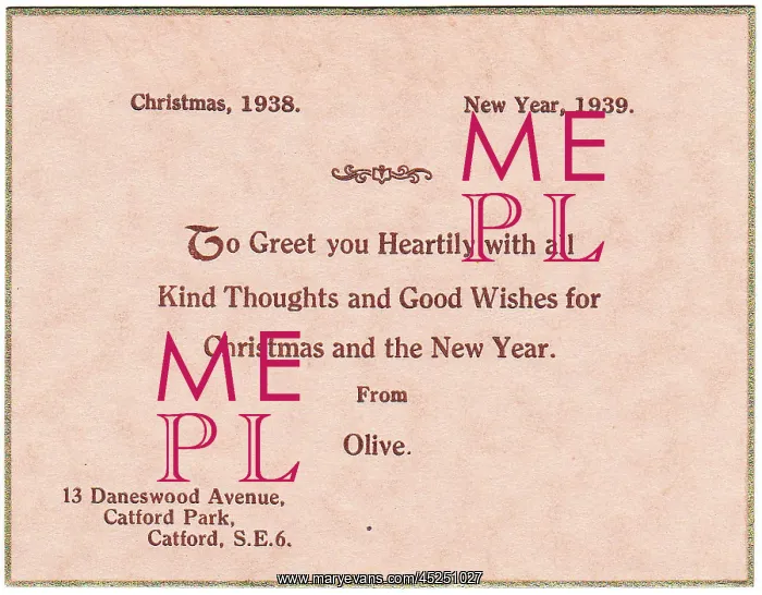 : Christmas and New Year printed greetings card : Christmas and New Year printed greetings card
