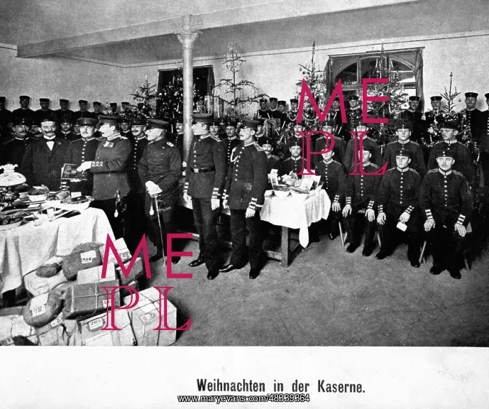 : Christmas party in a barracks, 1903 : Christmas party in a barracks, 1903