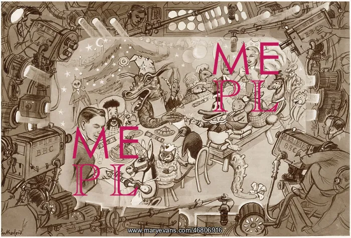 : Christmas party for television characters, 1950 : Christmas party for television characters, 1950