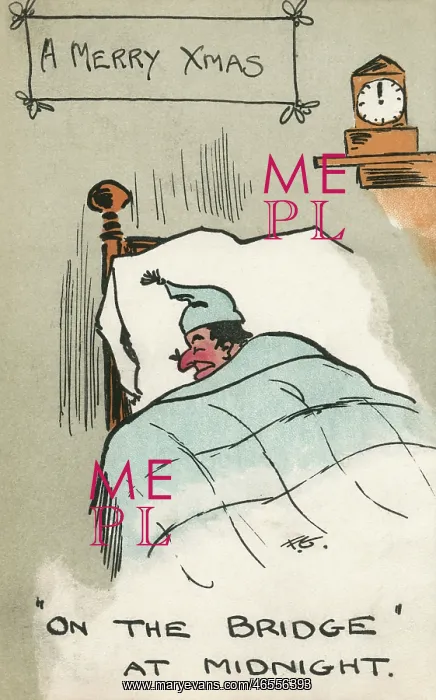 : Christmas postcard - Asleep at Midnight : Christmas postcard - Asleep at Midnight
