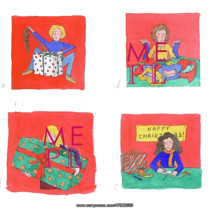 : Four Christmas Present gift tags : Four Christmas Present gift tags