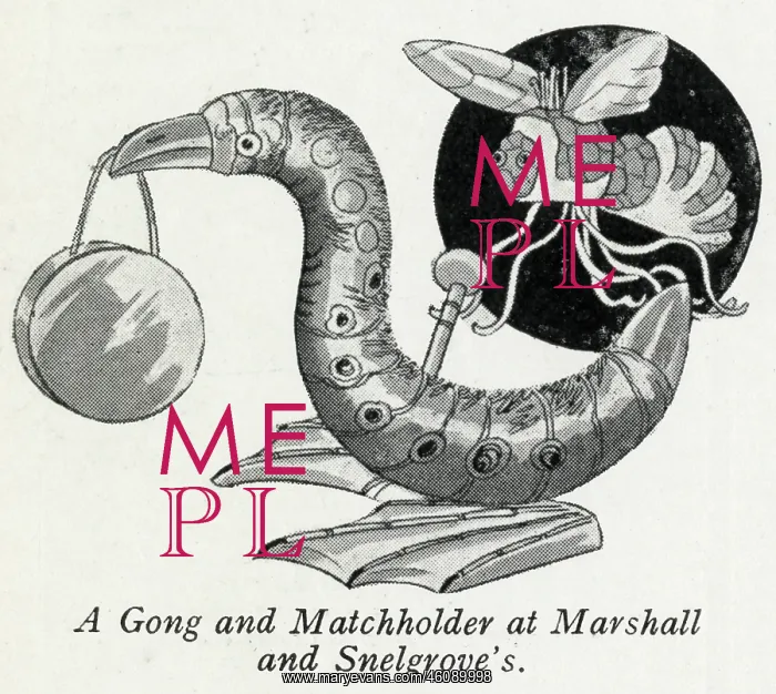 : Christmas present - gong and matchholder 1927 : Christmas present - gong and matchholder 1927