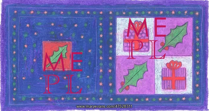 : Christmas Presents and Holly leaves : Christmas Presents and Holly leaves