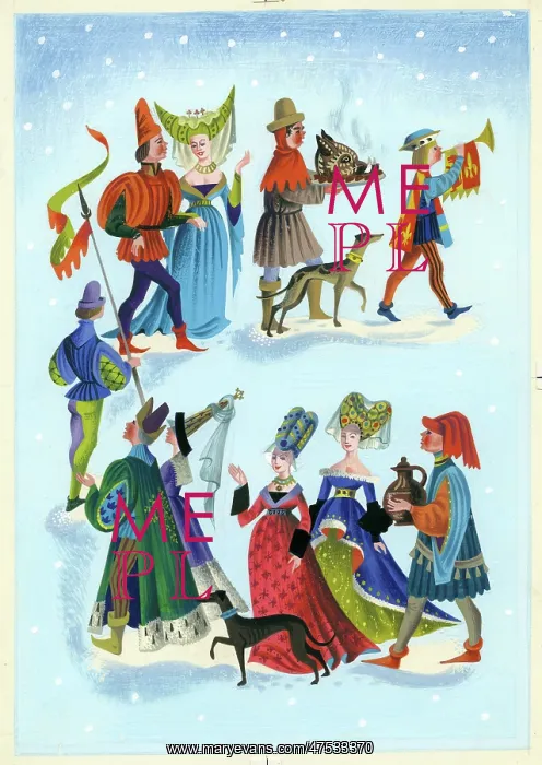 : Christmas procession in medieval costume : Christmas procession in medieval costume