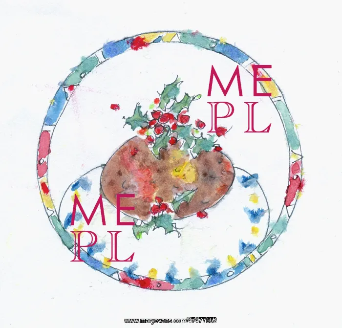 : Christmas Pudding - in a decorative circle : Christmas Pudding - in a decorative circle