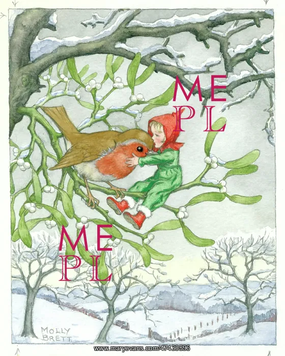 : Christmas robin and pixie by Molly Brett : Christmas robin and pixie by Molly Brett