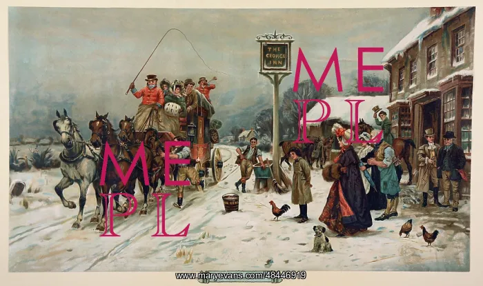 : Christmas scene, Bygone Days : Christmas scene, Bygone Days