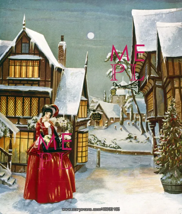  : Christmas scene with flower seller