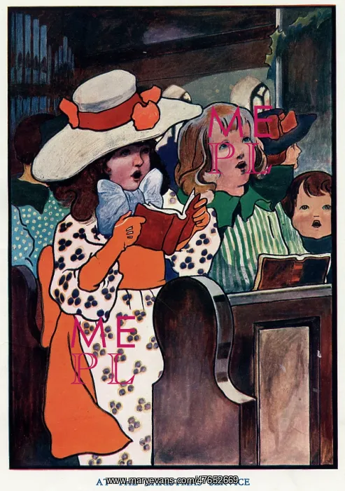 : At the Christmas service by Charles Robinson : At the Christmas service by Charles Robinson