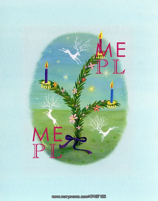 : Christmas spray with candles and stags : Christmas spray with candles and stags