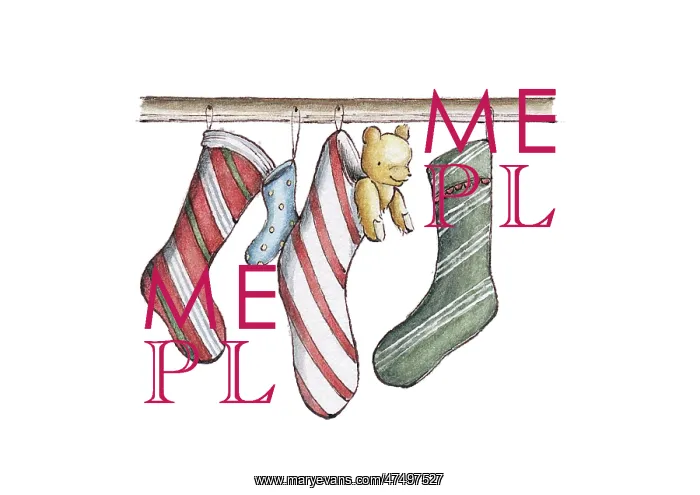  : Christmas stockings with teddy bear