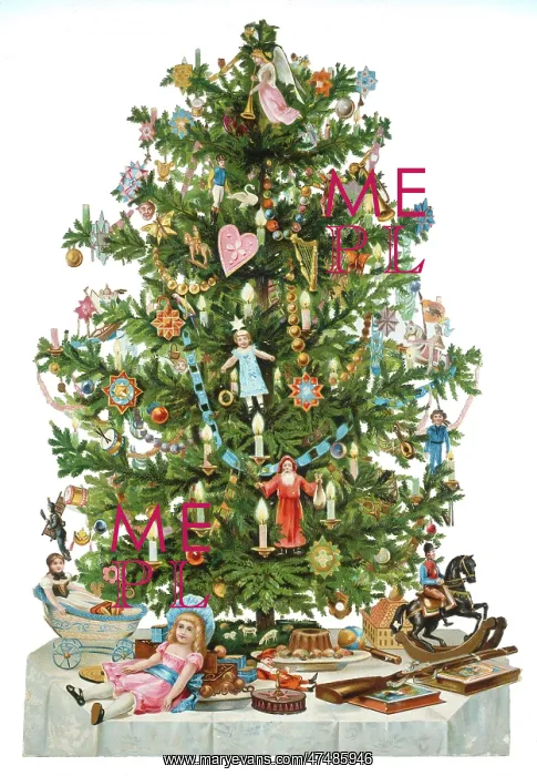 : Christmas tree with toys underneath : Christmas tree with toys underneath