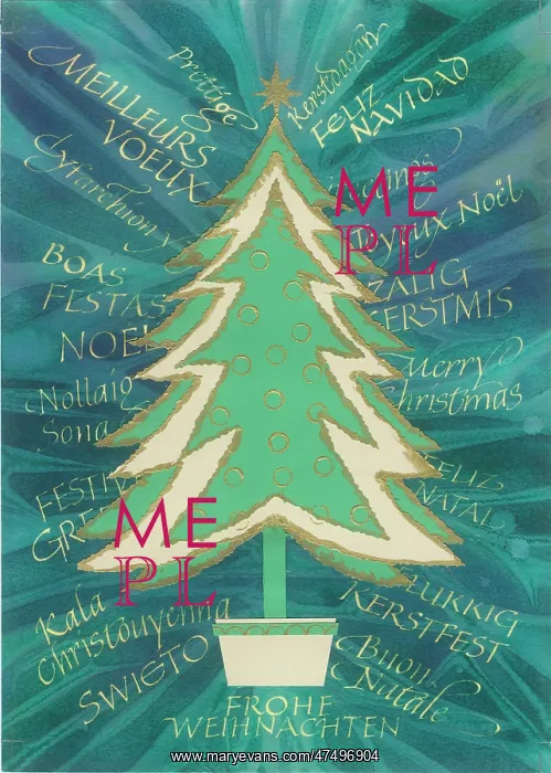: Christmas Tree with Xmas wishes in various languages : Christmas Tree with Xmas wishes in various languages