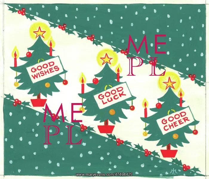 : Three Christmas trees with greetings : Three Christmas trees with greetings