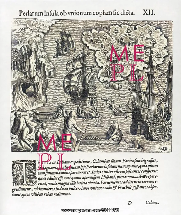 : Christopher Columbus discovers Cubagua : Christopher Columbus discovers Cubagua