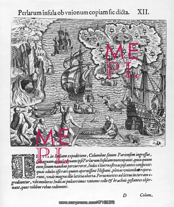 : Christopher Columbus discovers Cubagua : Christopher Columbus discovers Cubagua