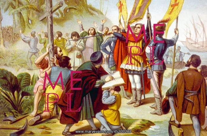 : Christopher Columbus taking posession of ? : Christopher Columbus taking posession of ?