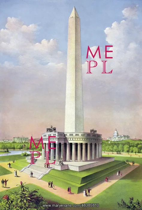 : Chromolithograph of The National Washington Monument : Chromolithograph of The National Washington Monument