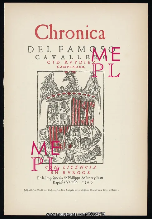 : CHRONICLE OF EL CID : CHRONICLE OF EL CID