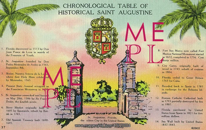 : Chronology of St Augustine, Florida, USA : Chronology of St Augustine, Florida, USA