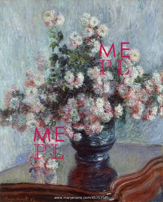 : Chrysanthemums, by Claude Monet, 1882, French impressionist : Chrysanthemums, by Claude Monet, 1882, French impressionist