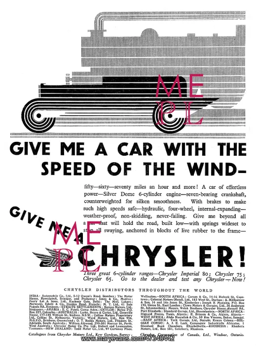 : CHRYSLER ADVERT 1929 - 2 : CHRYSLER ADVERT 1929 - 2
