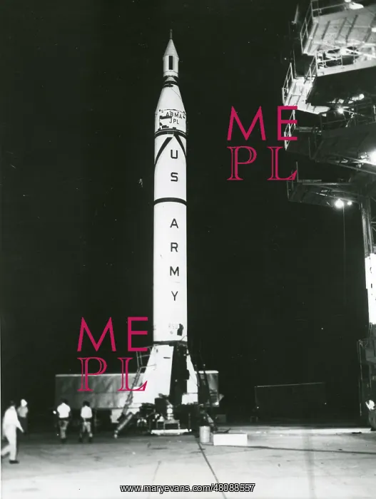 : Chrysler Jupiter-C sounding rocket at Cape Canaveral : Chrysler Jupiter-C sounding rocket at Cape Canaveral