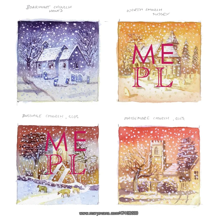 : Four Chuches in the Snow : Four Chuches in the Snow