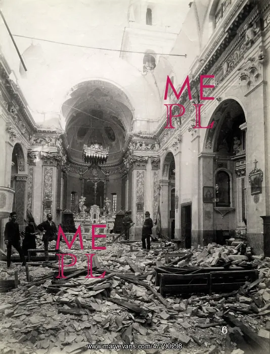 : Church interior damage, Bussana Vecchia, Italy 1887 : Church interior damage, Bussana Vecchia, Italy 1887
