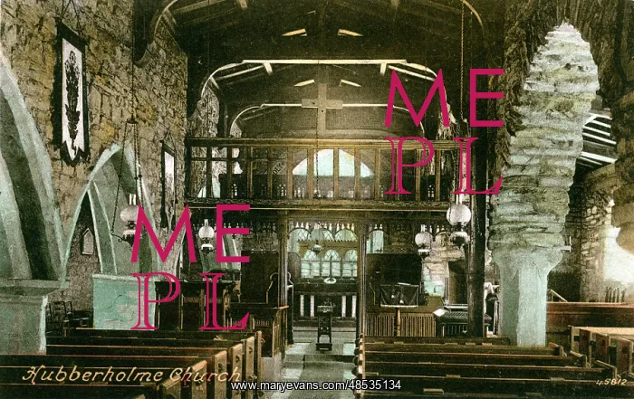 : Church Interior, Hubberholme, Yorkshire : Church Interior, Hubberholme, Yorkshire