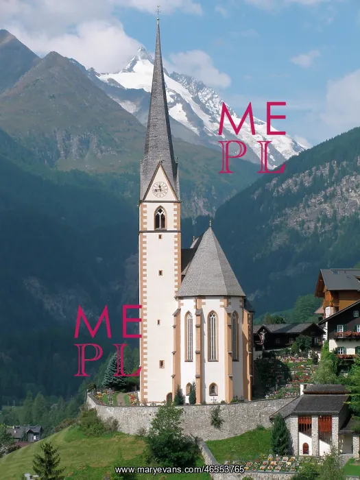 : Church and mountains, Heiligenblut, Austria : Church and mountains, Heiligenblut, Austria