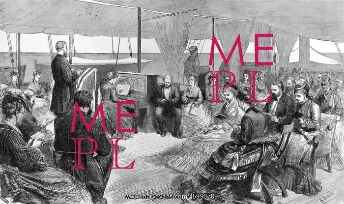 : The Church Service on board the SS Sumatra, 1875 : The Church Service on board the SS Sumatra, 1875