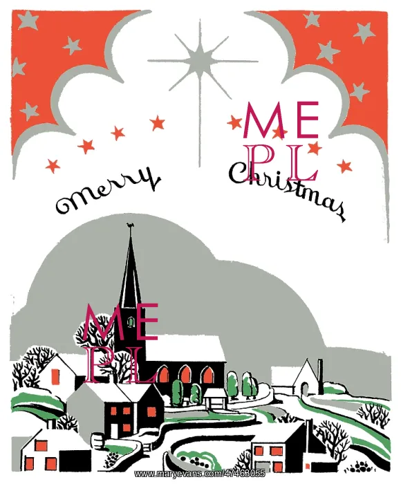 : Church in the Snow ? with houses and trees : Church in the Snow ? with houses and trees