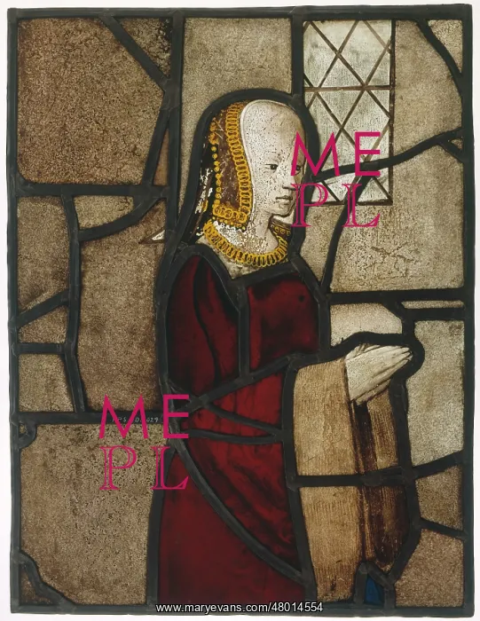  : Church window: Donor in prayer