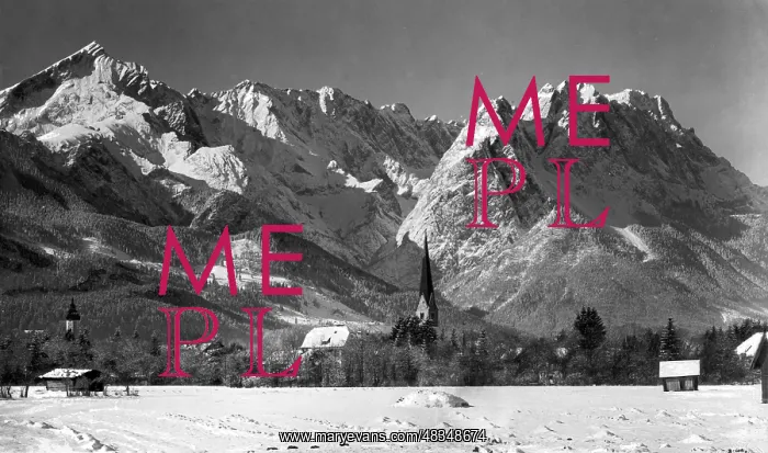 : The two churches of Garmisch in winter, 1927 : The two churches of Garmisch in winter, 1927
