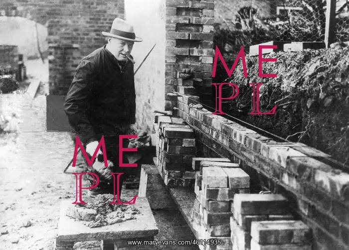 : Churchill bricklaying : Churchill bricklaying